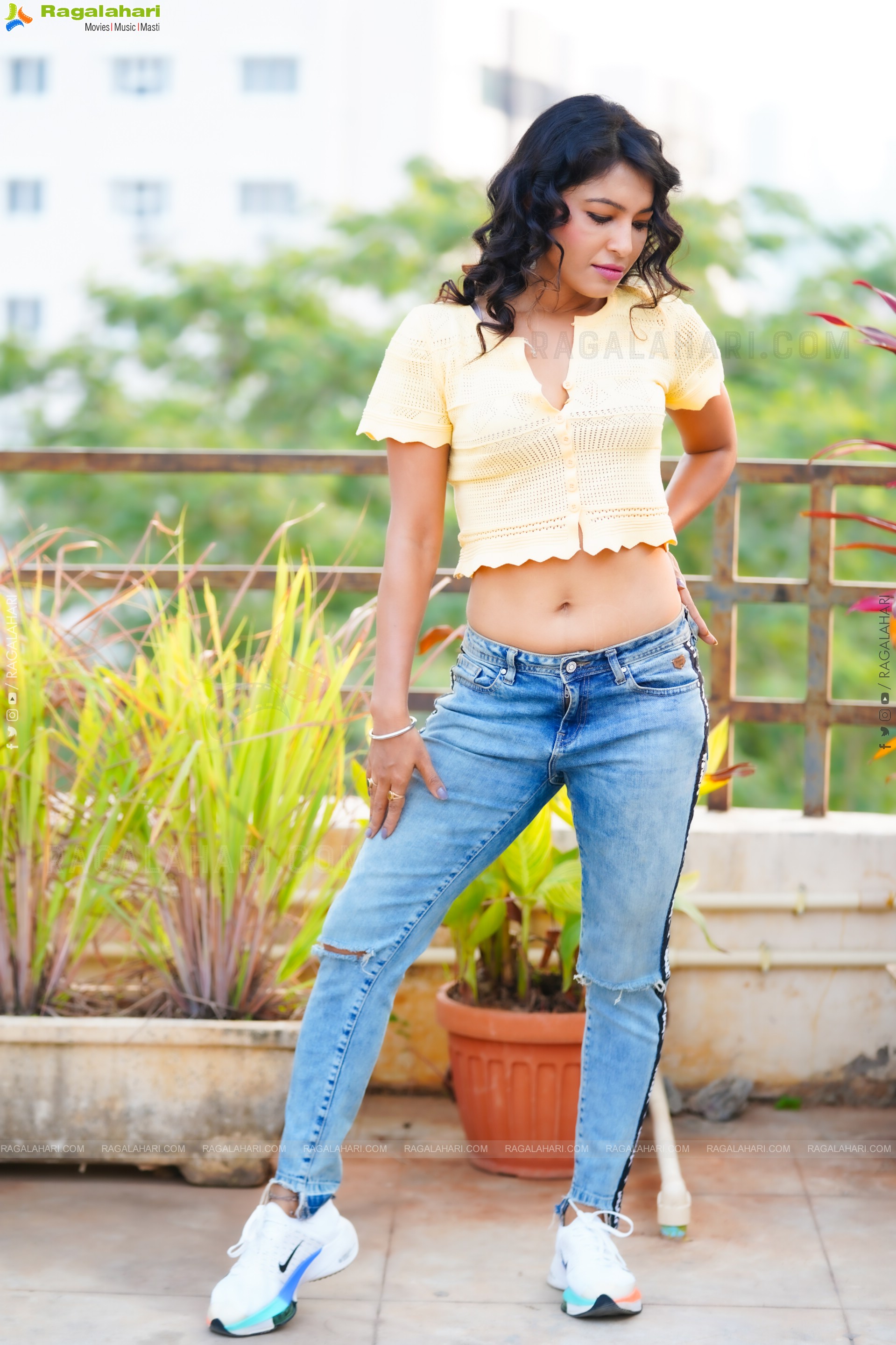 Ankita Bhattacharya in Yellow Crop Top and Jeans Pant, Exclusive Photoshoot