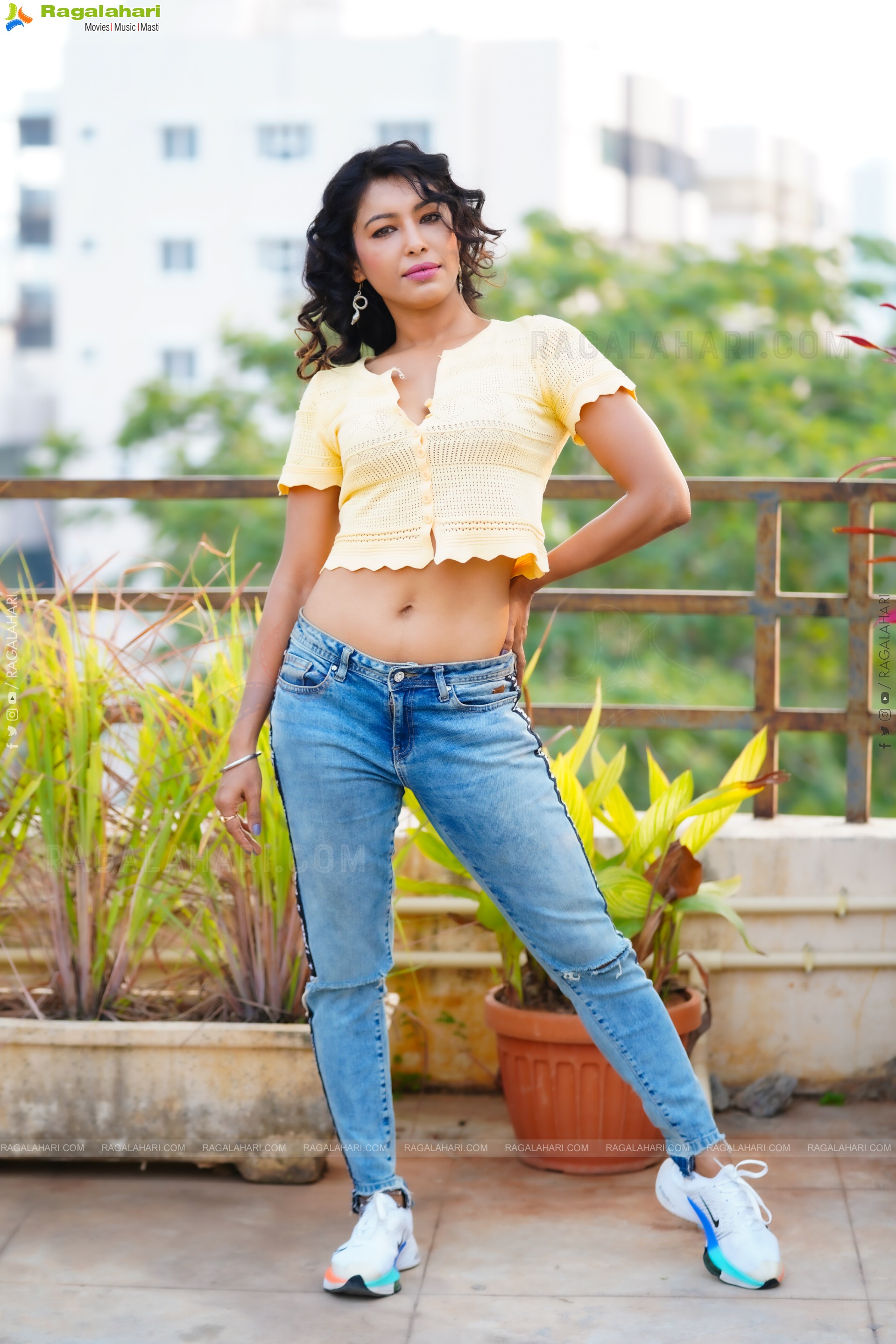 Ankita Bhattacharya in Yellow Crop Top and Jeans Pant, Exclusive Photoshoot