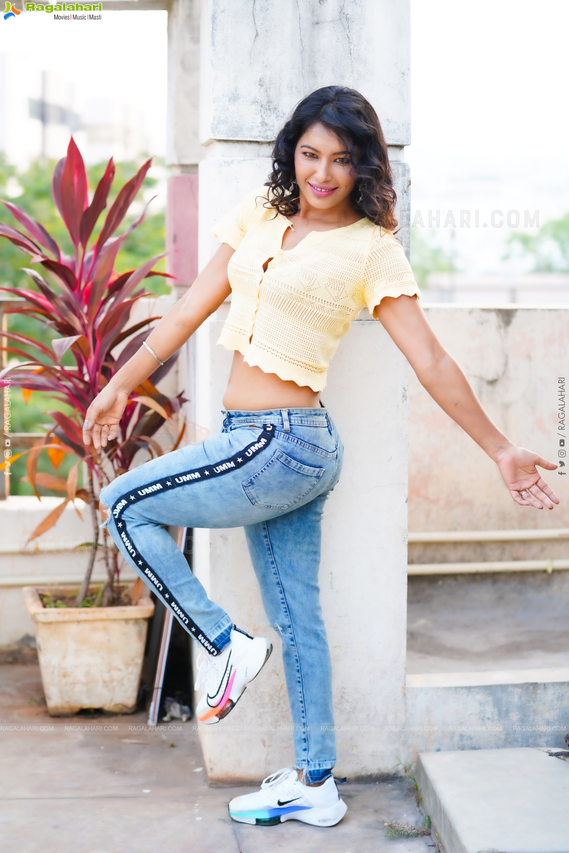 Ankita Bhattacharya in Yellow Crop Top and Jeans Pant, Exclusive Photoshoot