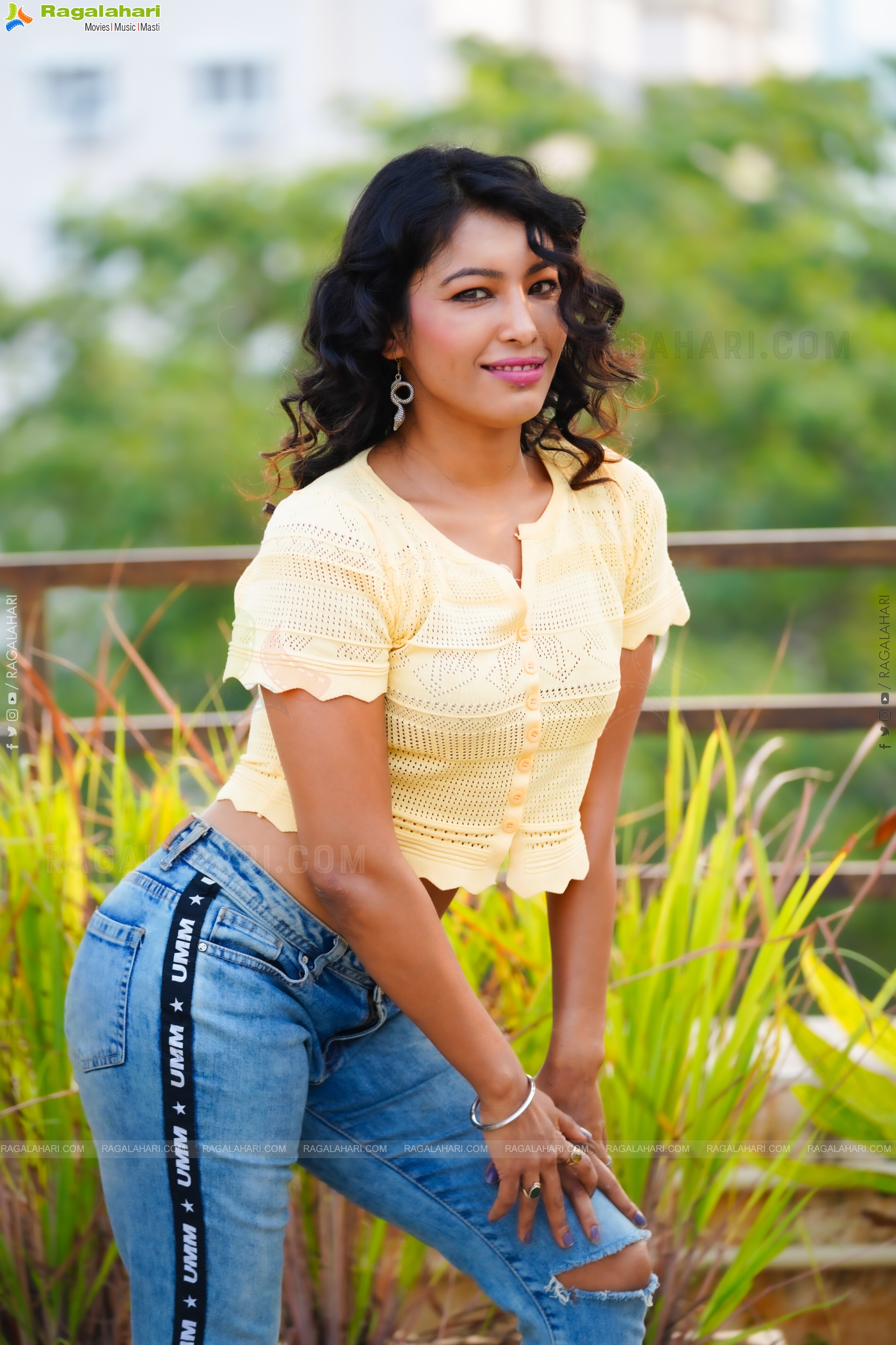 Ankita Bhattacharya in Yellow Crop Top and Jeans Pant, Exclusive Photoshoot