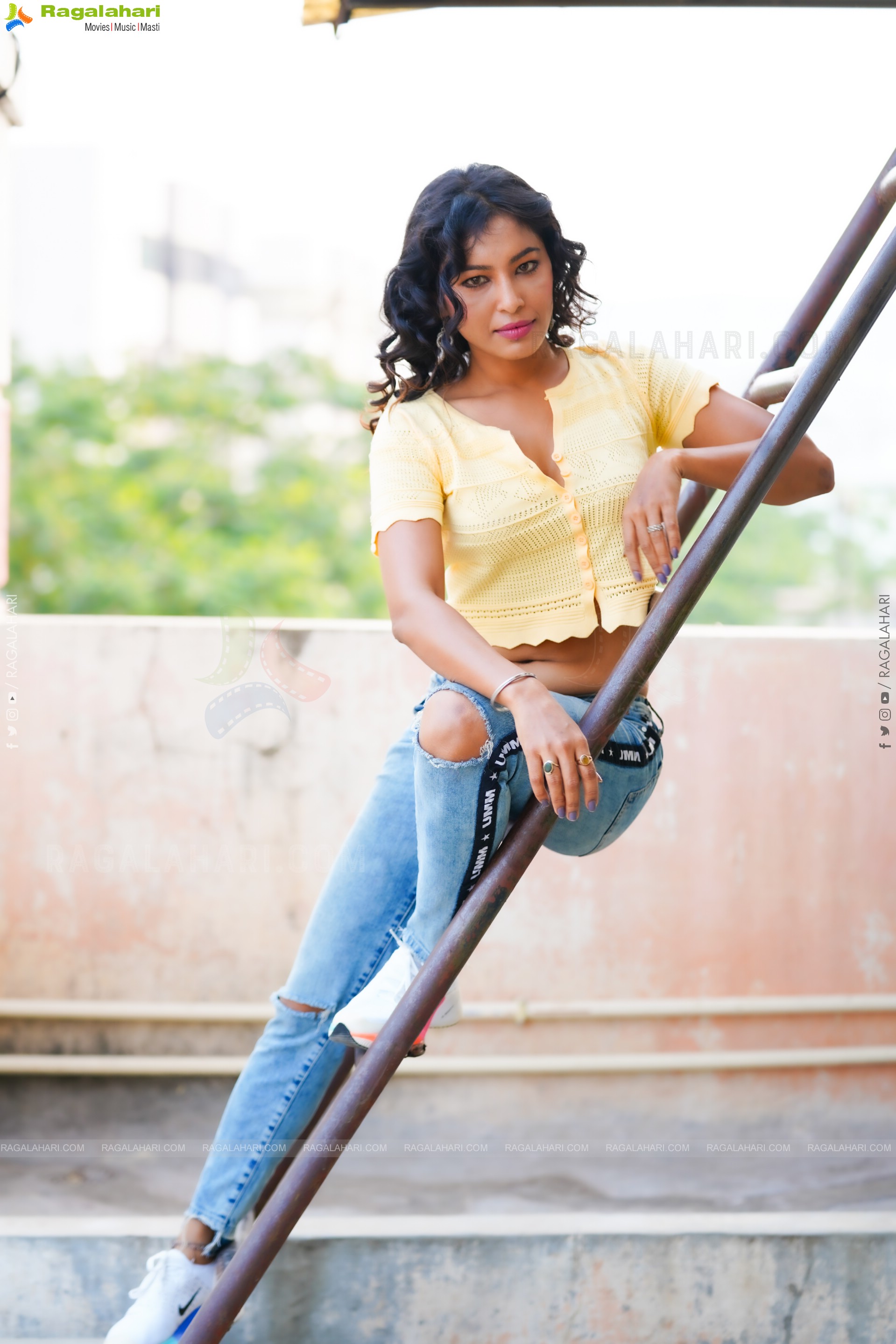 Ankita Bhattacharya in Yellow Crop Top and Jeans Pant, Exclusive Photoshoot
