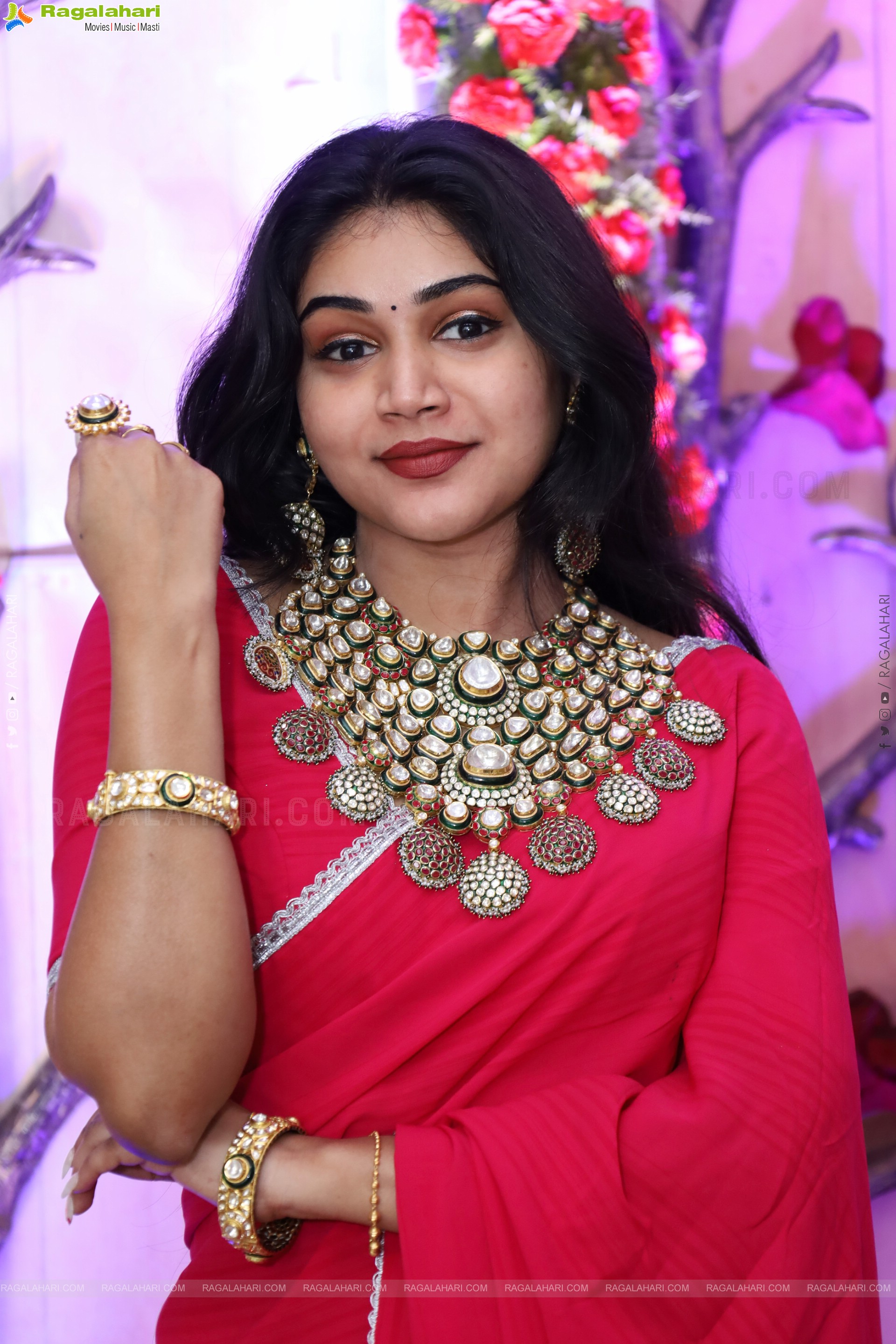 Bramarambika stills in Red Saree, HD Gallery