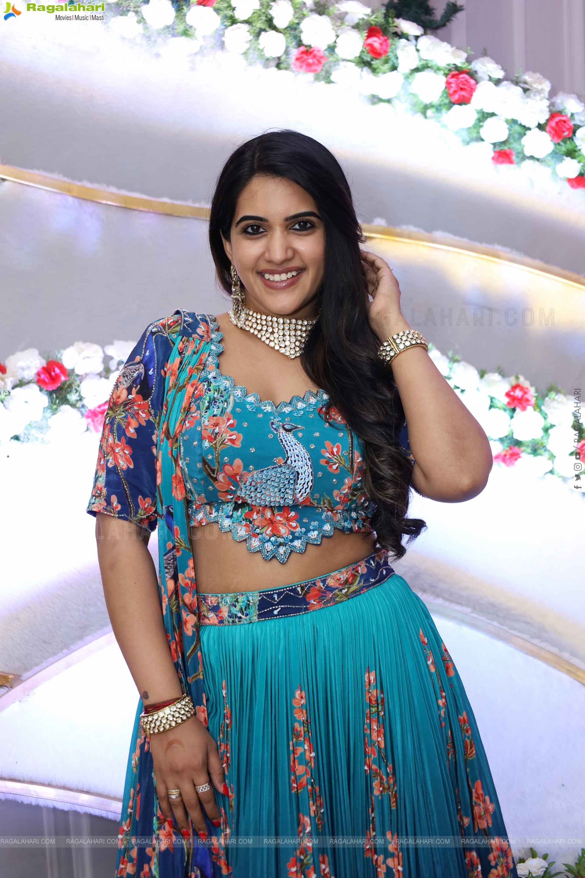 Sravanthi Chokarapu in Elegant Silk Lehenga Choli, HD Gallery