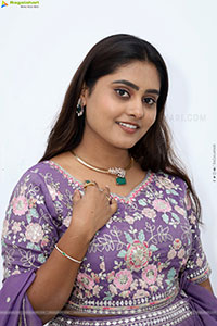 Bindhu Krishna stills in Purple Colour Lehenga Choli