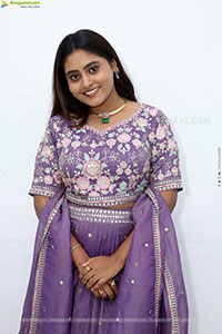 Bindhu Krishna stills in Purple Colour Lehenga Choli