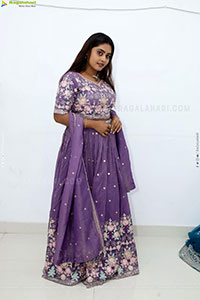 Bindhu Krishna stills in Purple Colour Lehenga Choli