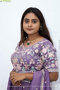 Bindhu Krishna stills in Purple Colour Lehenga Choli