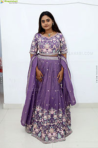 Bindhu Krishna stills in Purple Colour Lehenga Choli
