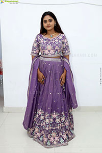 Bindhu Krishna stills in Purple Colour Lehenga Choli