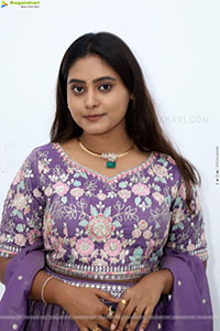 Bindhu Krishna stills in Purple Colour Lehenga Choli