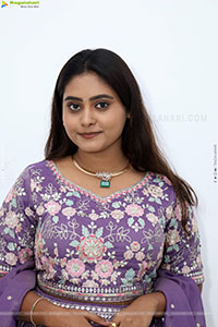 Bindhu Krishna stills in Purple Colour Lehenga Choli