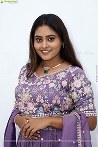 Bindhu Krishna stills in Purple Colour Lehenga Choli