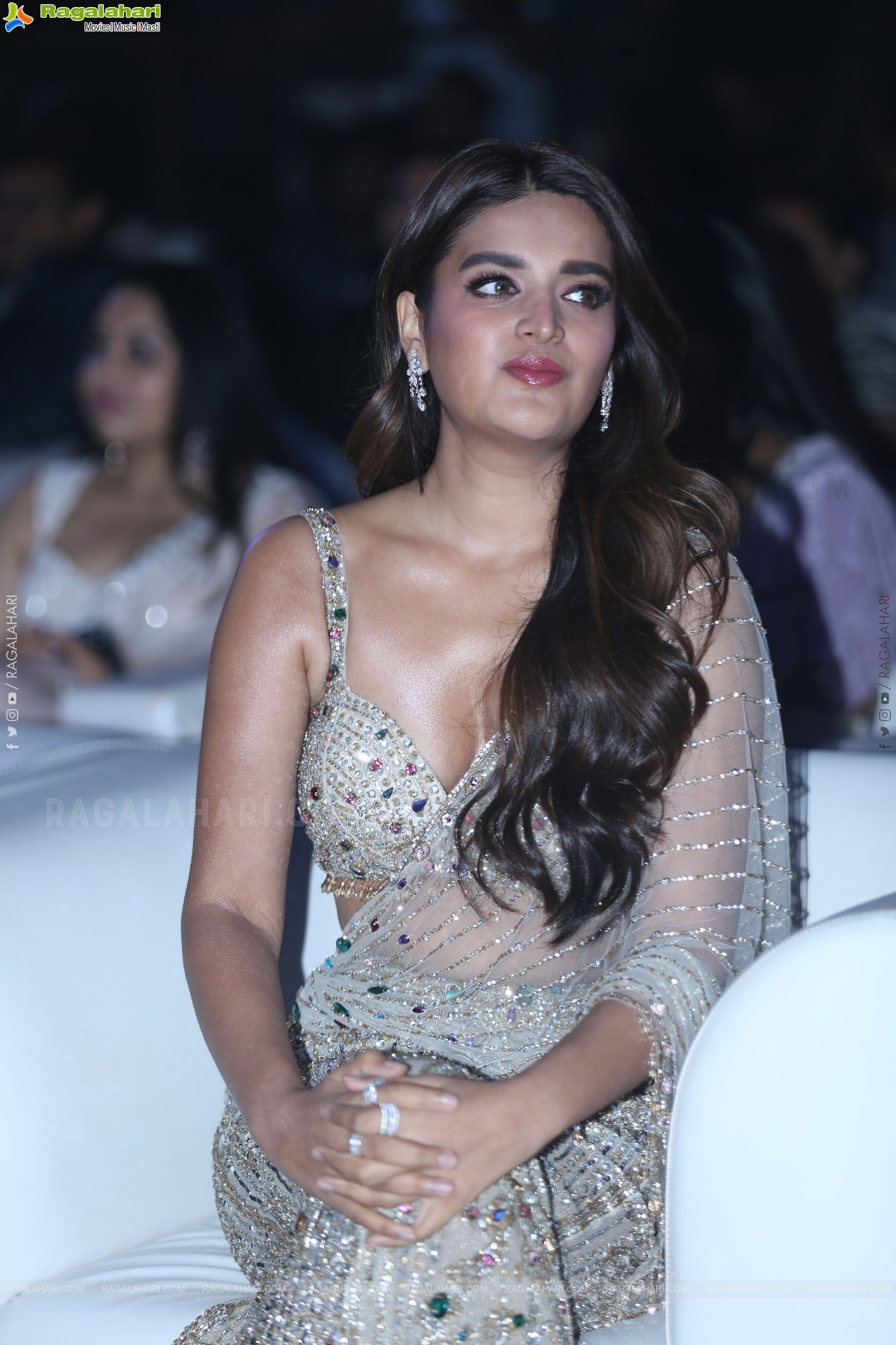 Nidhhi Agerwal at The Rajasaab Pre Release Event, HD Gallery