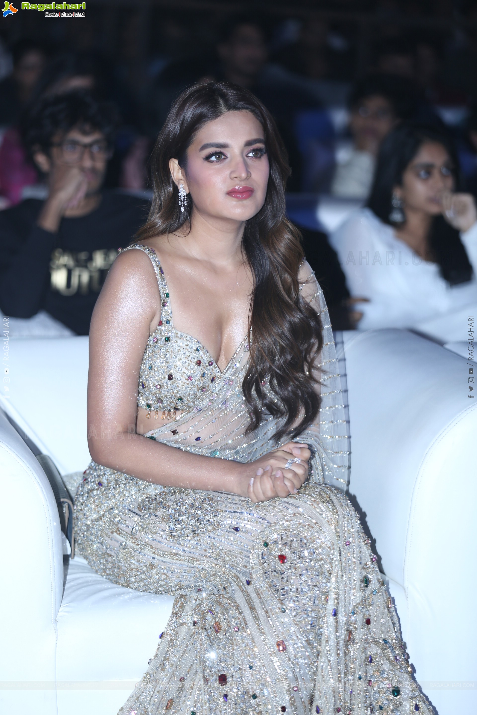 Nidhhi Agerwal at The Rajasaab Pre Release Event, HD Gallery
