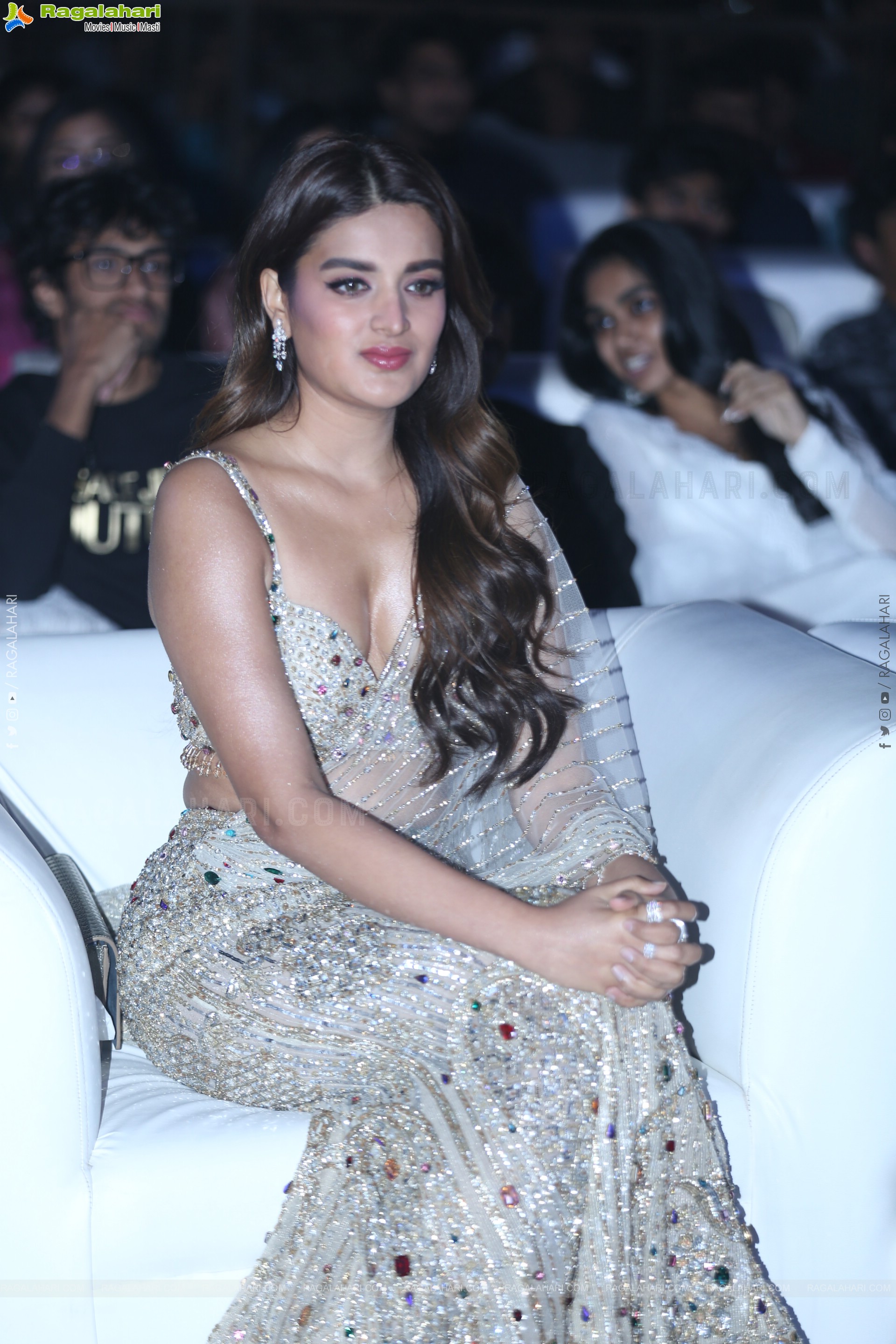 Nidhhi Agerwal at The Rajasaab Pre Release Event, HD Gallery