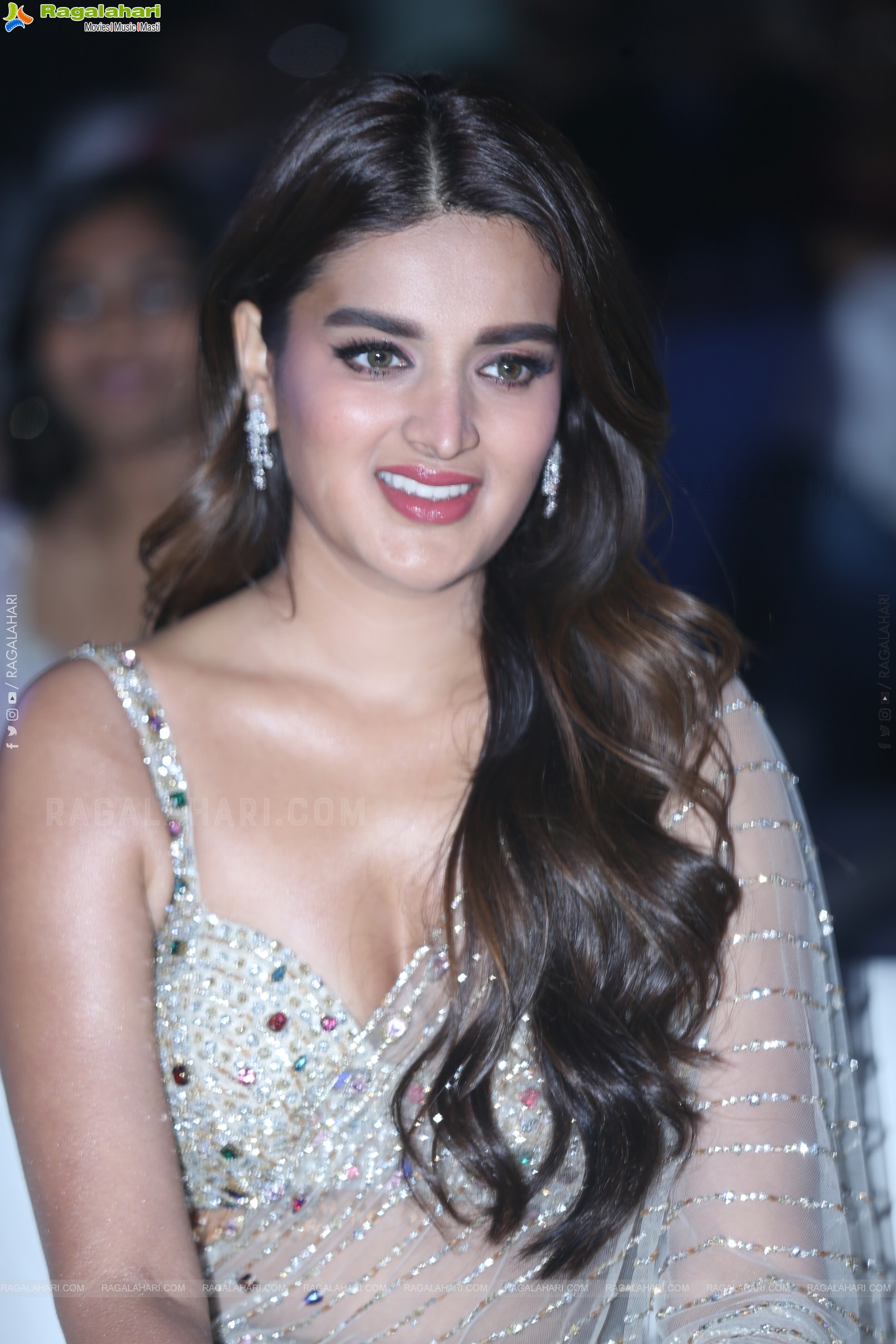 Nidhhi Agerwal at The Rajasaab Pre Release Event, HD Gallery