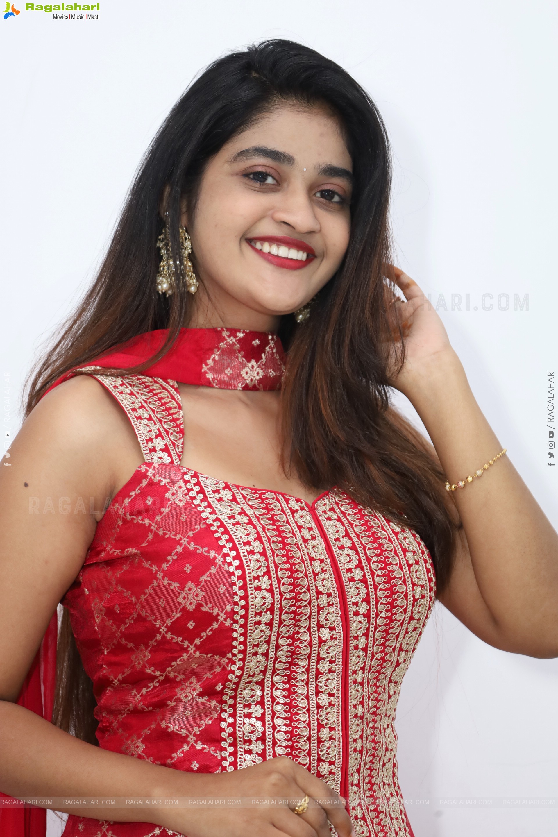 Sindhu Dunna in Red Designer Dress, HD Gallery