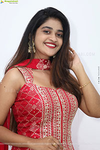 Sindhu Dunna in Red Designer Dress, HD Gallery