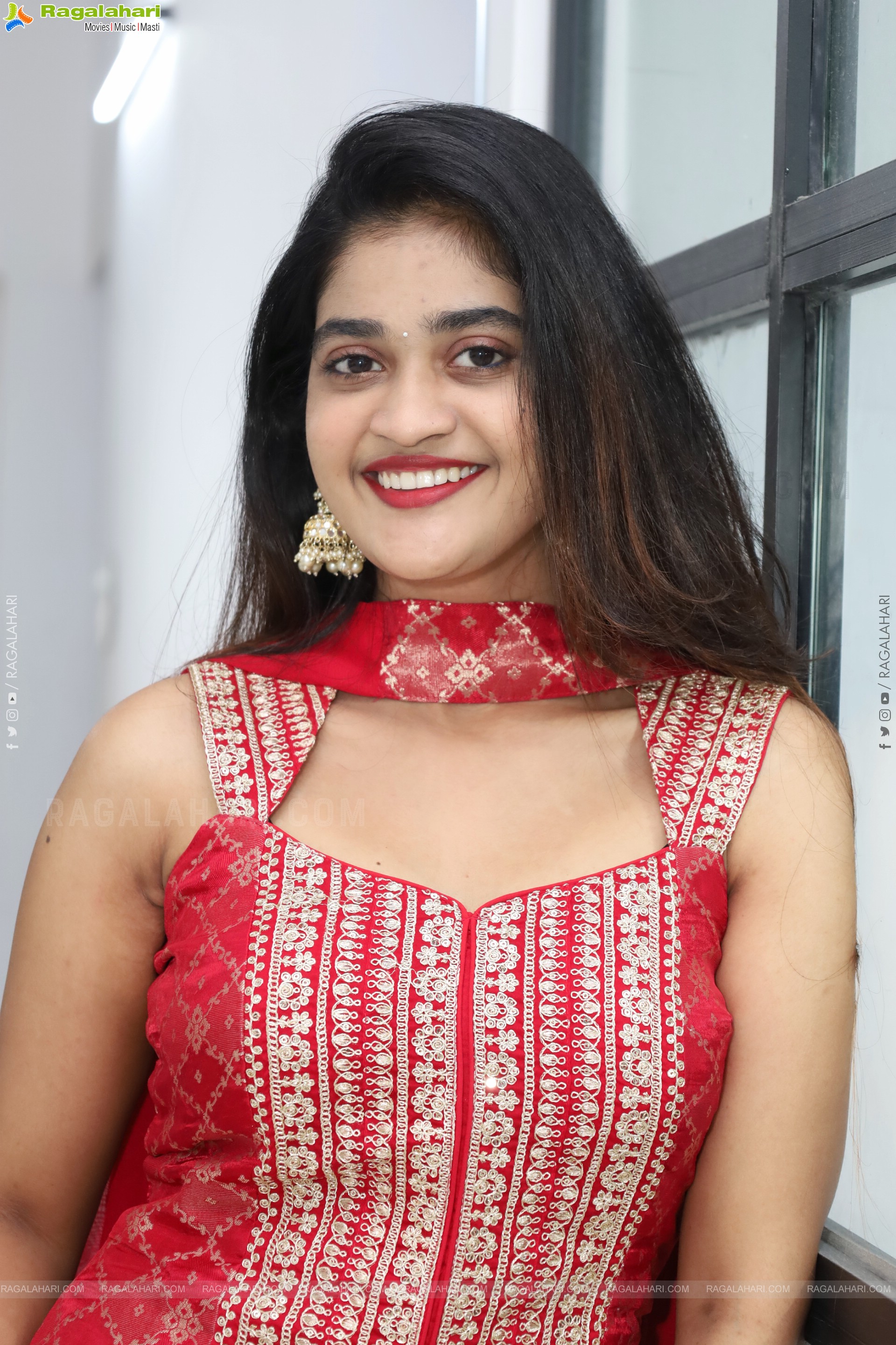 Sindhu Dunna in Red Designer Dress, HD Gallery