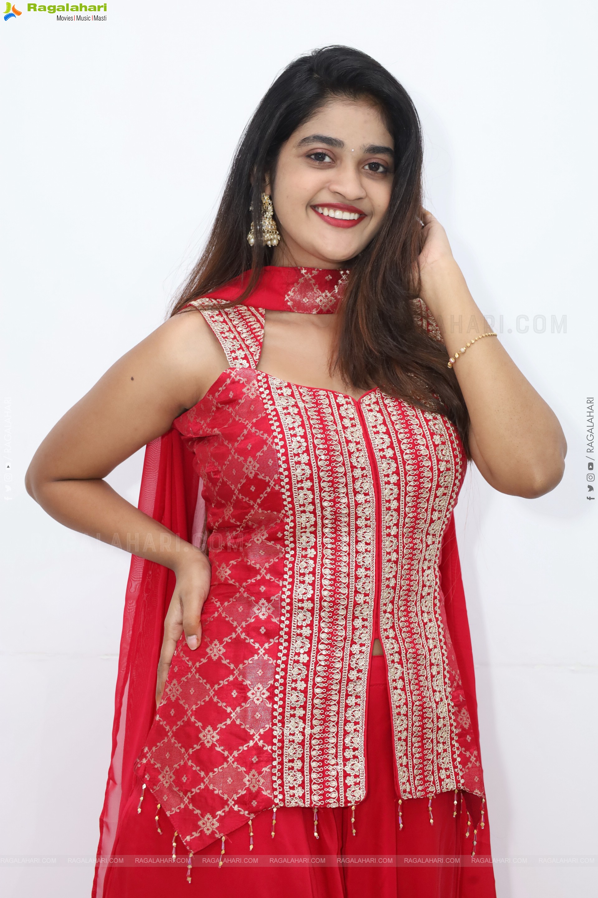Sindhu Dunna in Red Designer Dress, HD Gallery