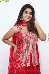 Sindhu Dunna in Red Designer Dress, HD Gallery