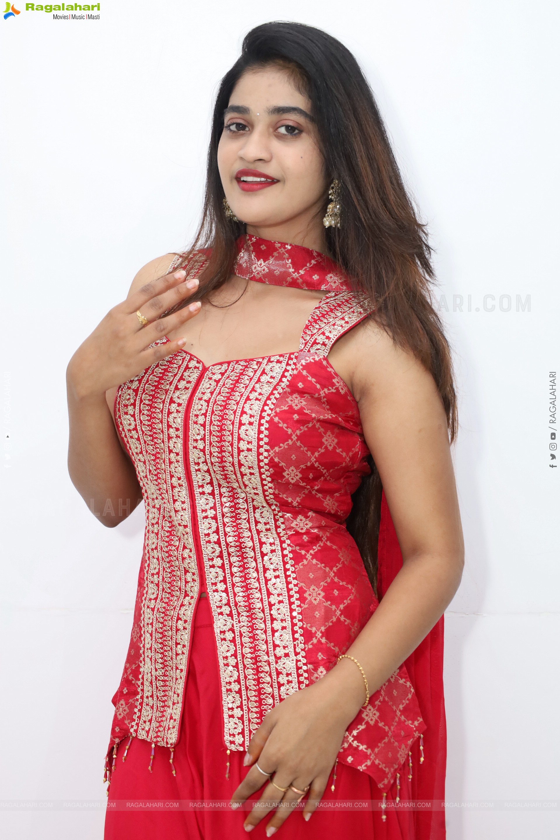 Sindhu Dunna in Red Designer Dress, HD Gallery