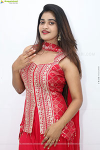 Sindhu Dunna in Red Designer Dress, HD Gallery