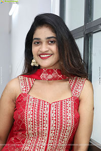Sindhu Dunna in Red Designer Dress, HD Gallery