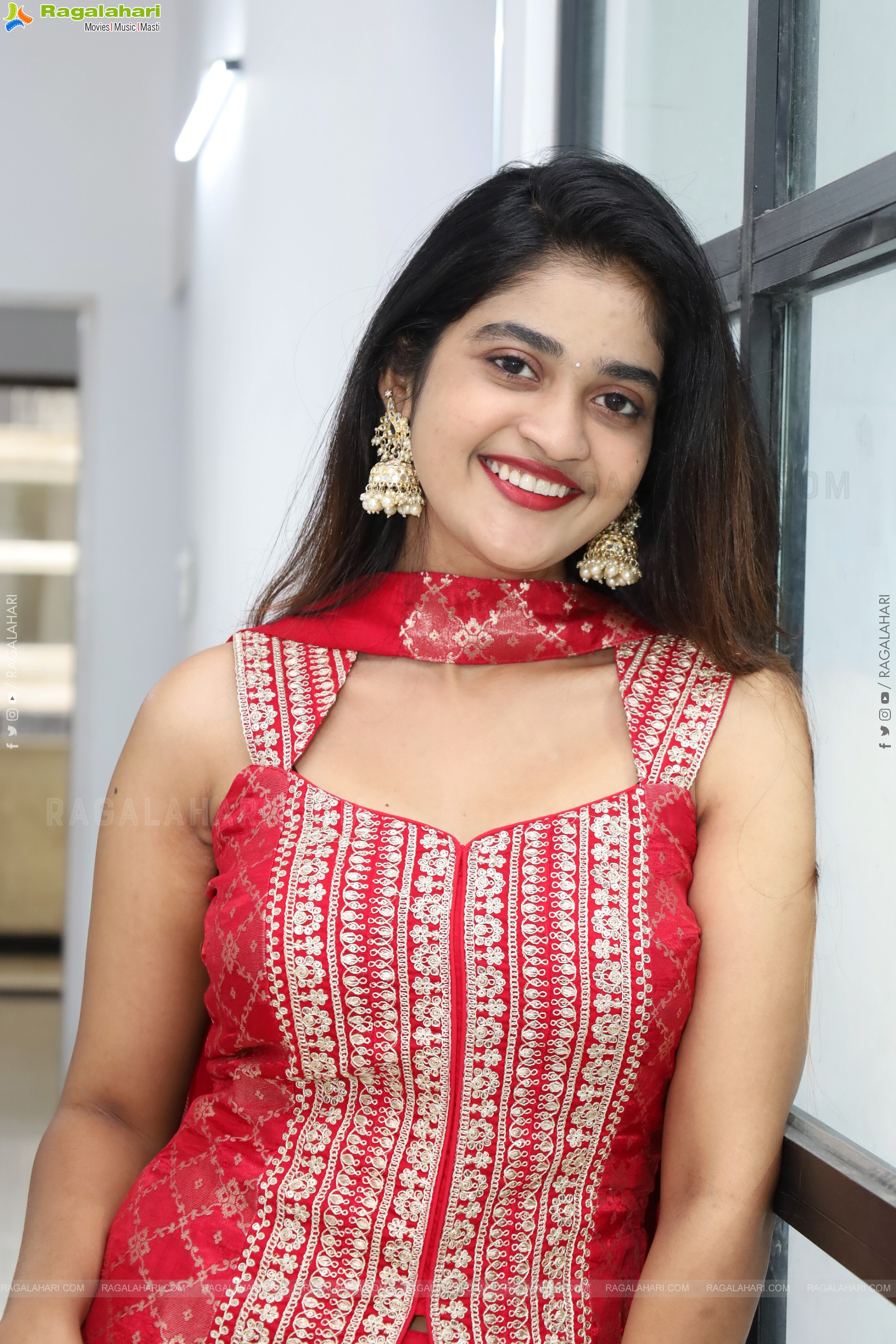 Sindhu Dunna in Red Designer Dress, HD Gallery
