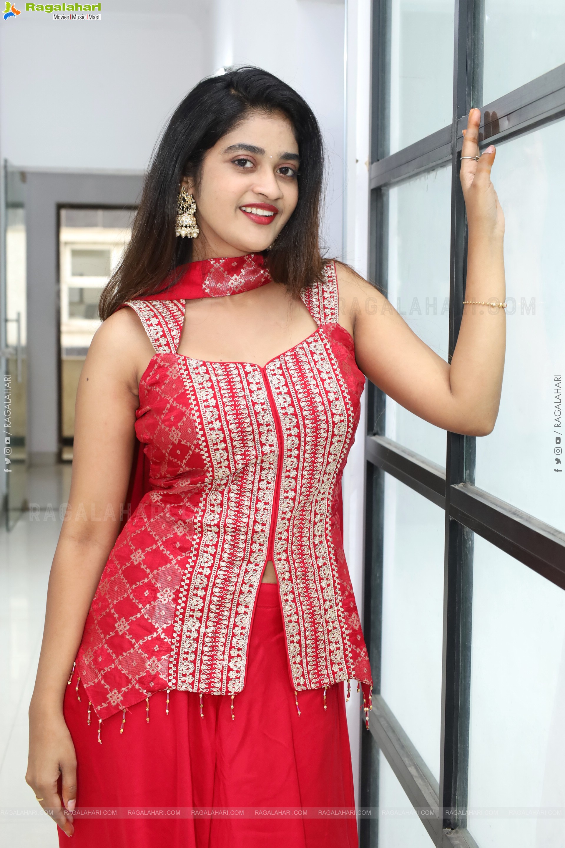 Sindhu Dunna in Red Designer Dress, HD Gallery