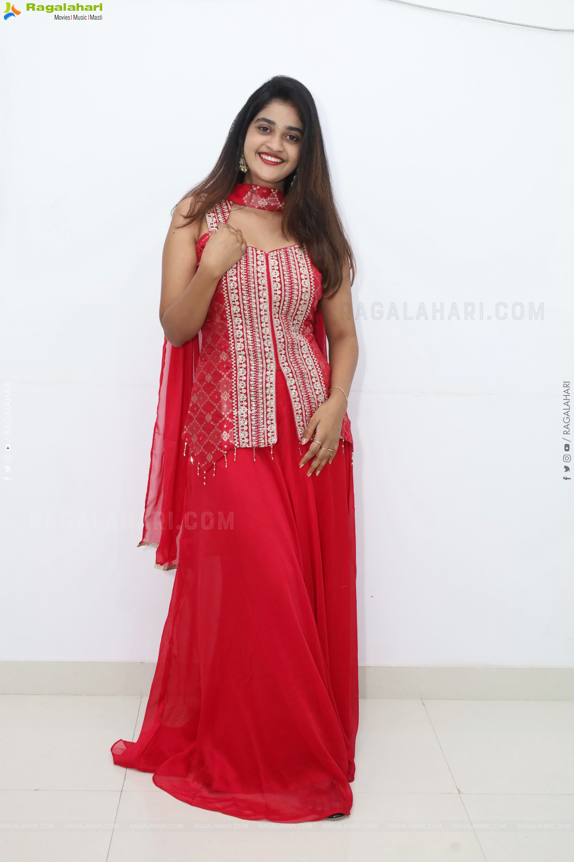 Sindhu Dunna in Red Designer Dress, HD Gallery