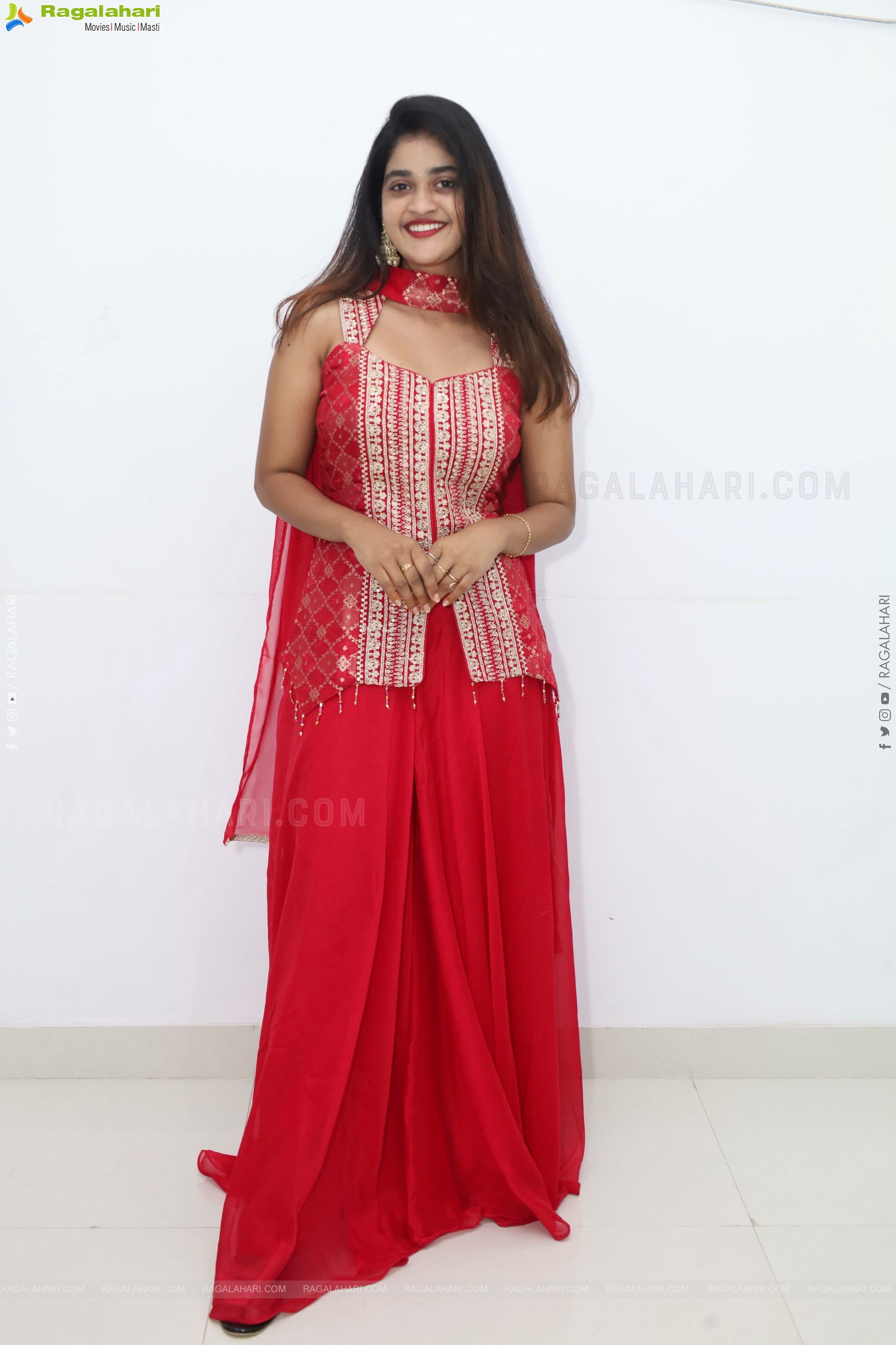 Sindhu Dunna in Red Designer Dress, HD Gallery