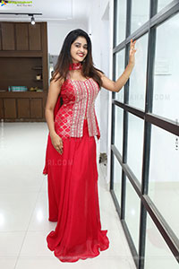 Sindhu Dunna in Red Designer Dress, HD Gallery