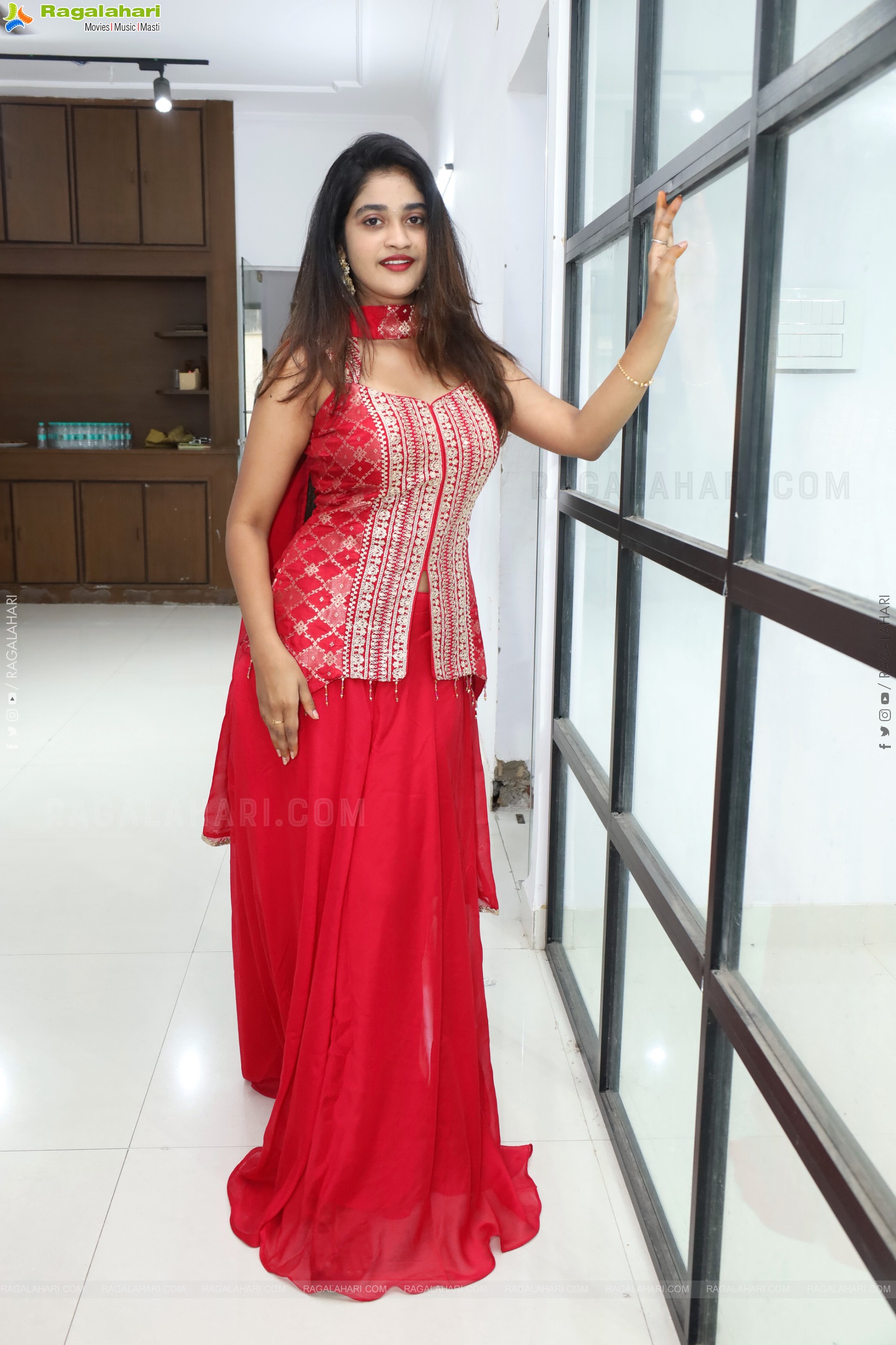 Sindhu Dunna in Red Designer Dress, HD Gallery
