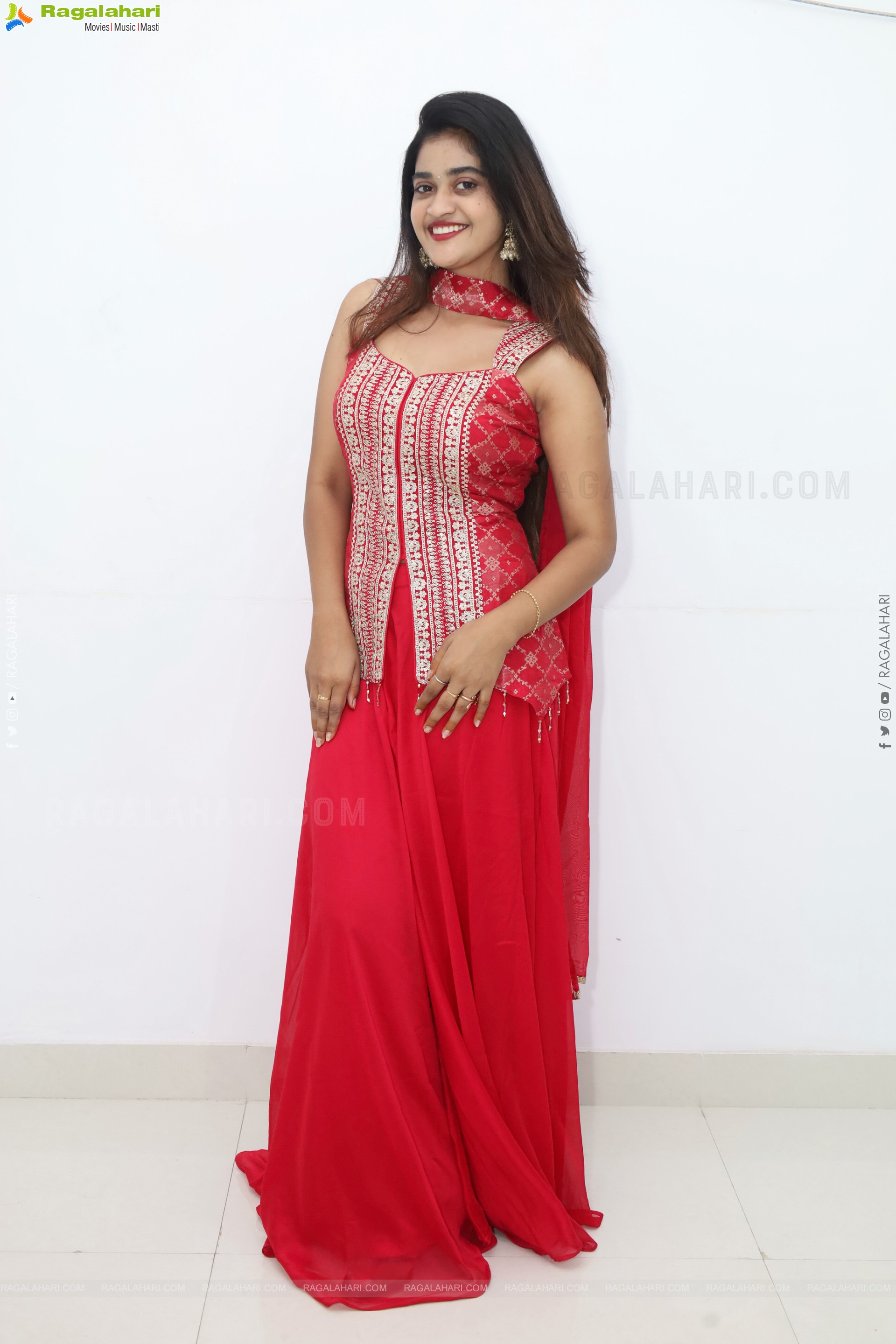 Sindhu Dunna in Red Designer Dress, HD Gallery