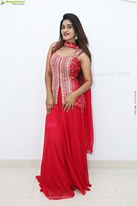 Sindhu Dunna in Red Designer Dress, HD Gallery