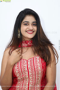 Sindhu Dunna in Red Designer Dress, HD Gallery