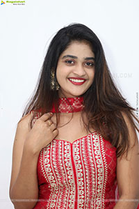 Sindhu Dunna in Red Designer Dress, HD Gallery