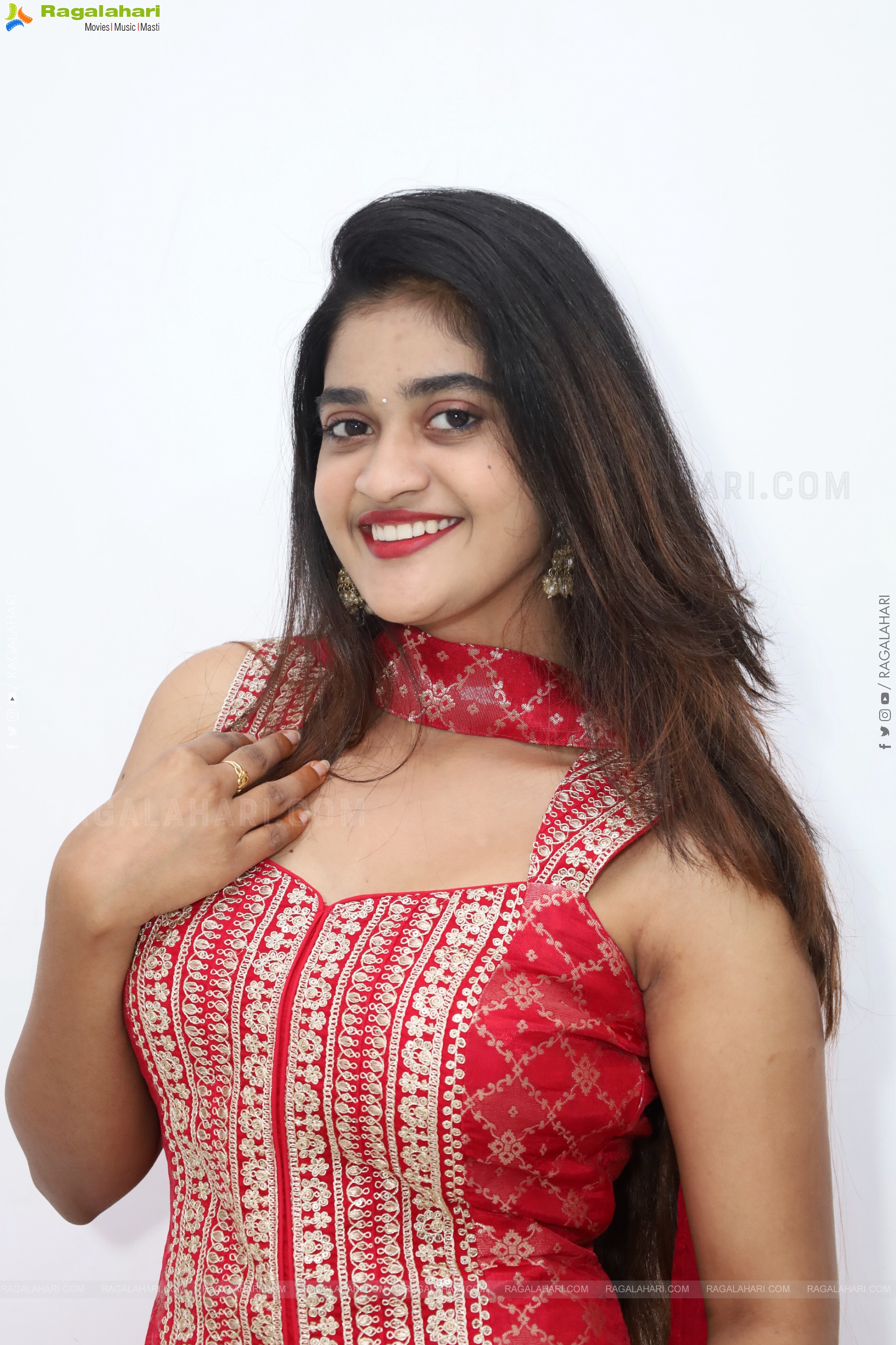 Sindhu Dunna in Red Designer Dress, HD Gallery