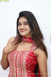 Sindhu Dunna in Red Designer Dress, HD Gallery