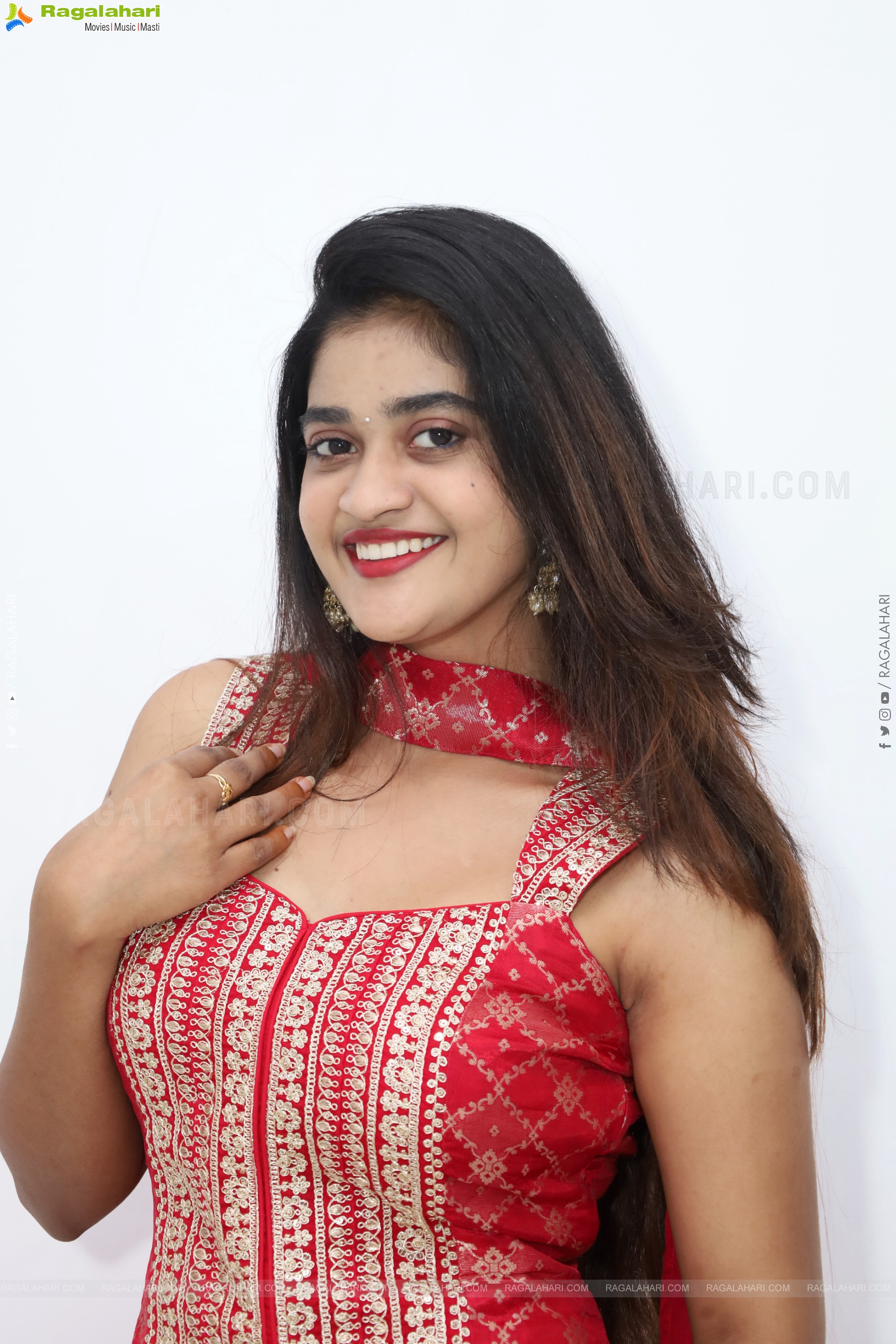 Sindhu Dunna in Red Designer Dress, HD Gallery