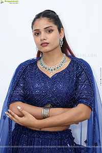 Soni Verma stills in Blue Designer Dress, HD Gallery