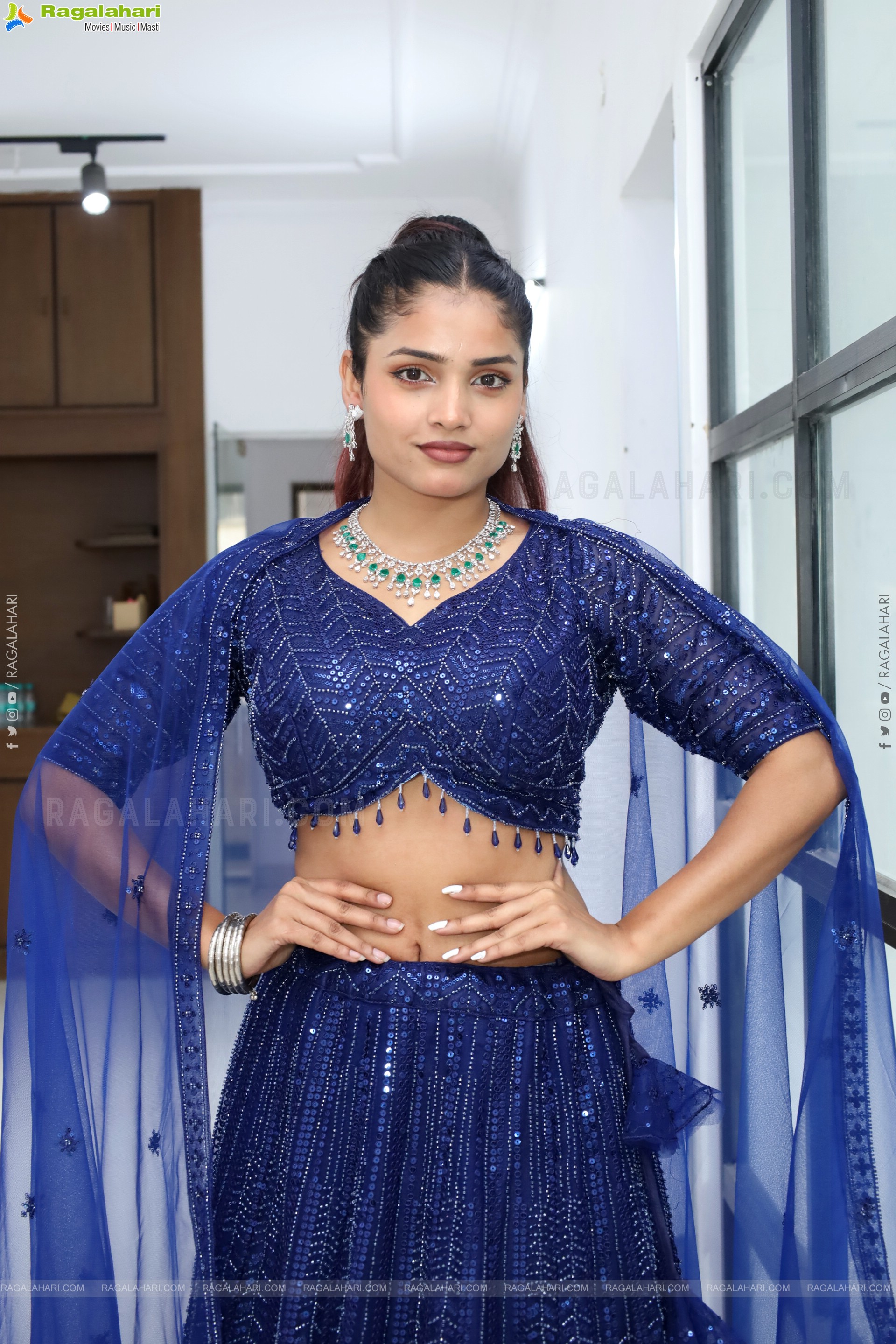 Soni Verma stills in Blue Designer Dress, HD Gallery
