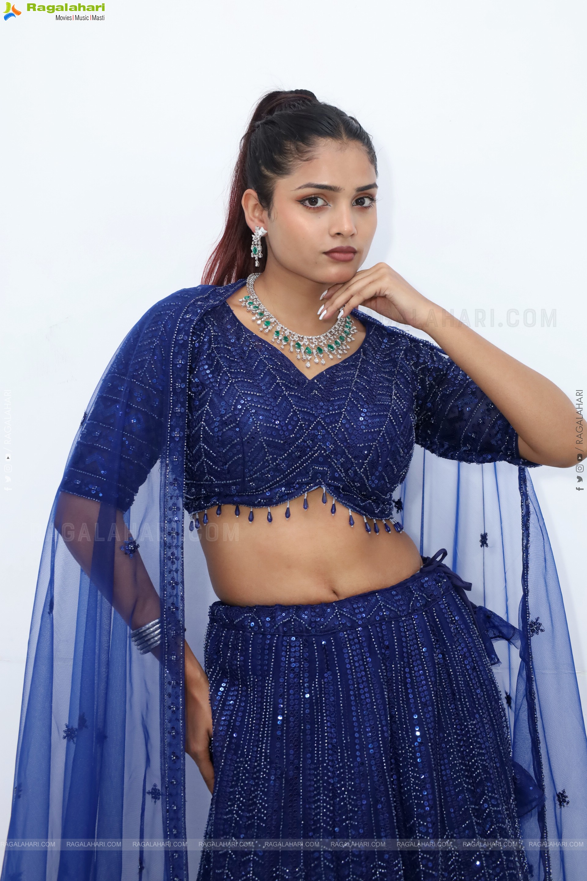 Soni Verma stills in Blue Designer Dress, HD Gallery