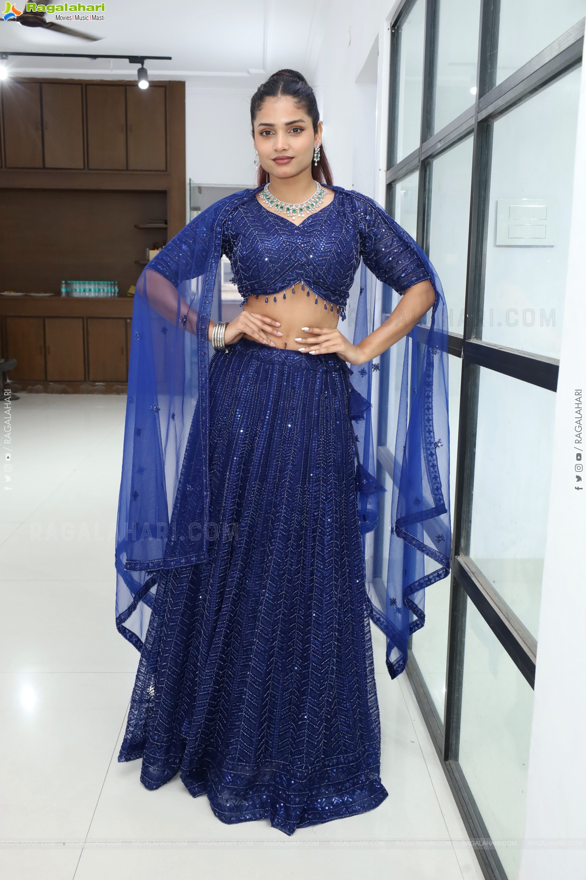 Soni Verma stills in Blue Designer Dress, HD Gallery