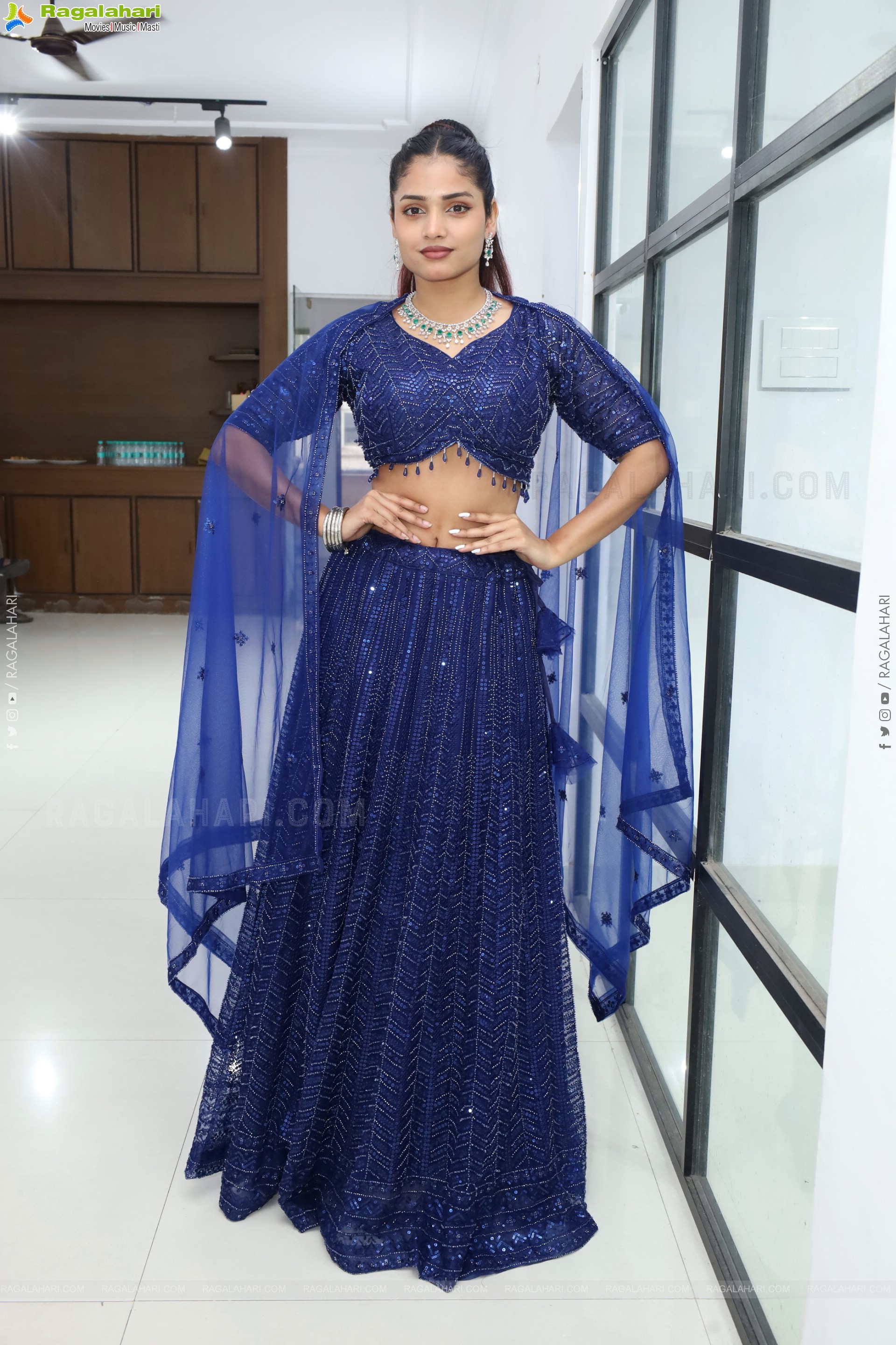 Soni Verma stills in Blue Designer Dress, HD Gallery