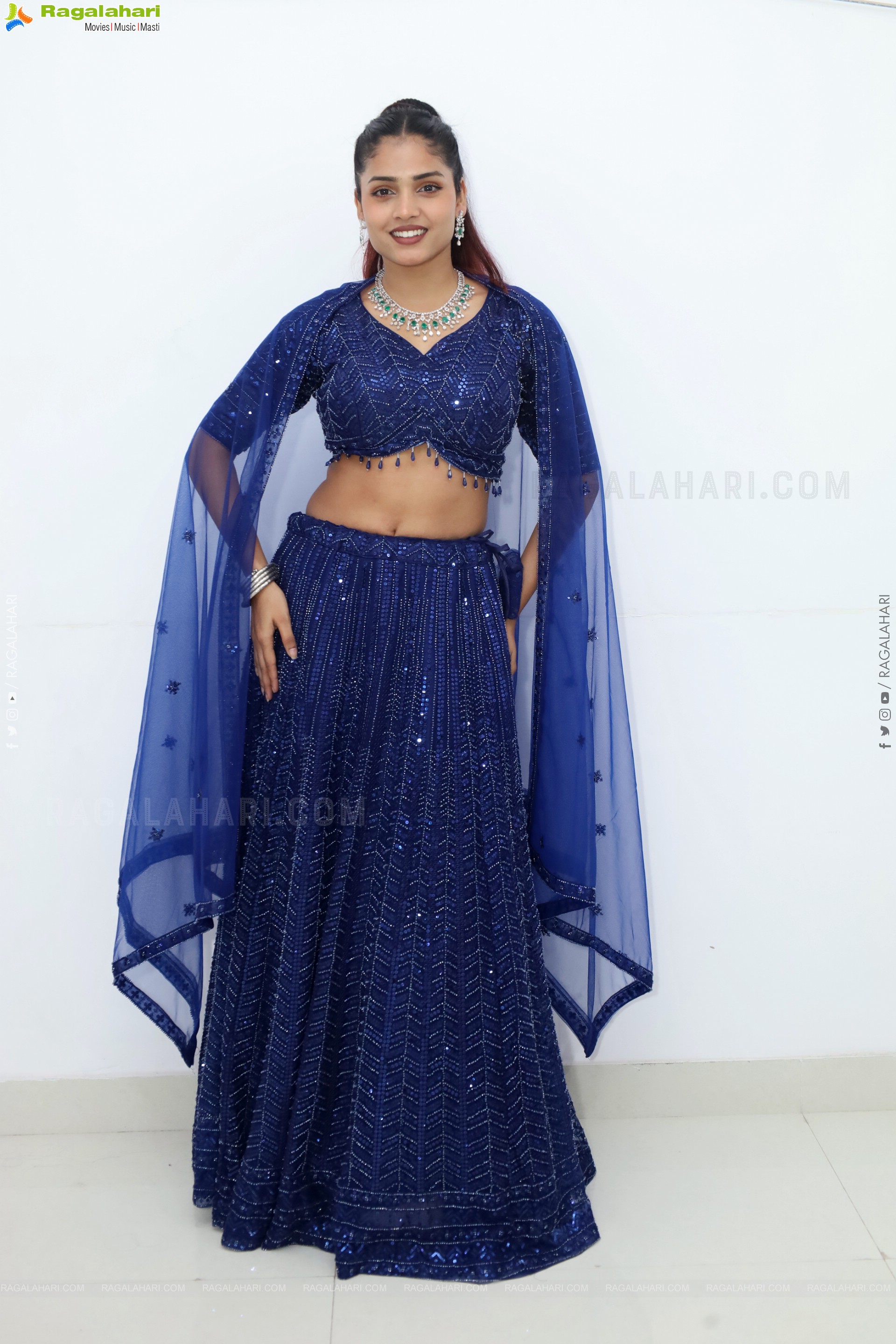 Soni Verma stills in Blue Designer Dress, HD Gallery