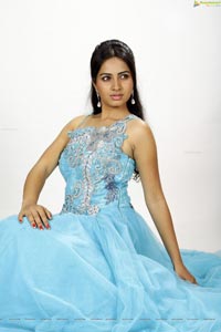 Srushti Dange in Long Blue Frock