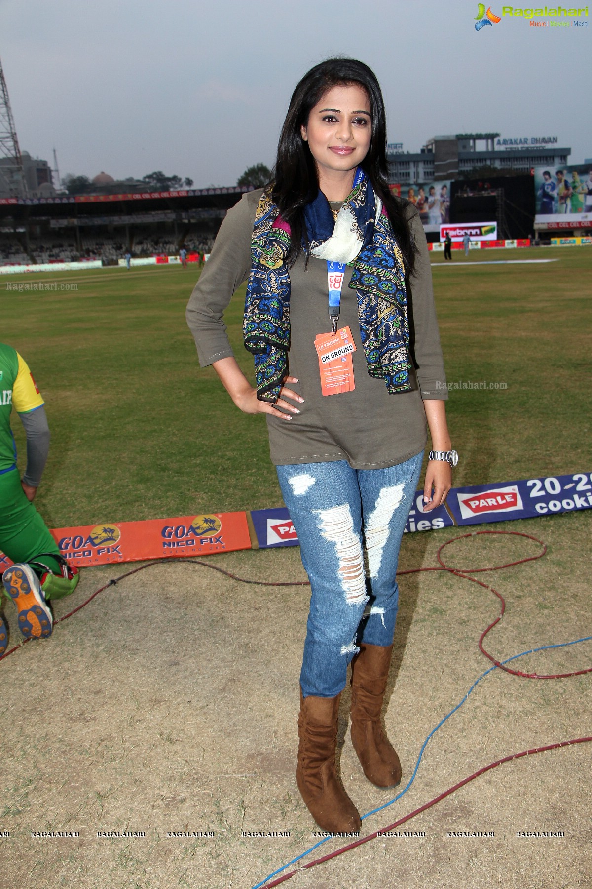 Priyamani at CCL4 Semifinal Games at LB Stadium Hyderabad - Exclusive Photos