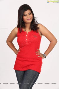 Veena Vijender in Red Dress